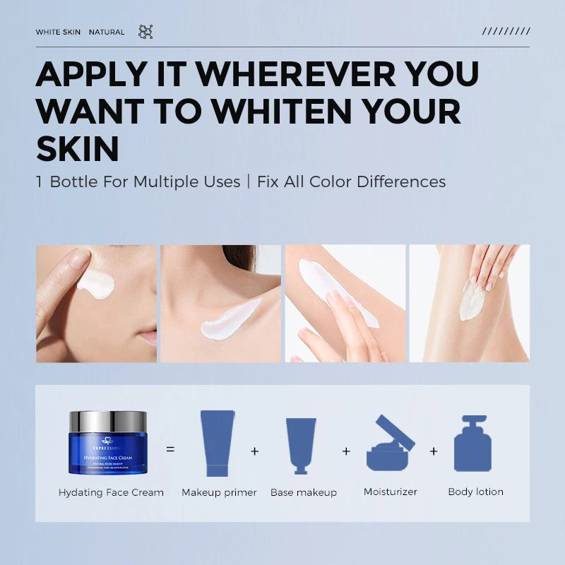 EXPRESSIONS Hydrating Tone-Up Face Cream – Niacinamide Brightening, Natural No-Makeup Look, Long-Lasting Moisturizer