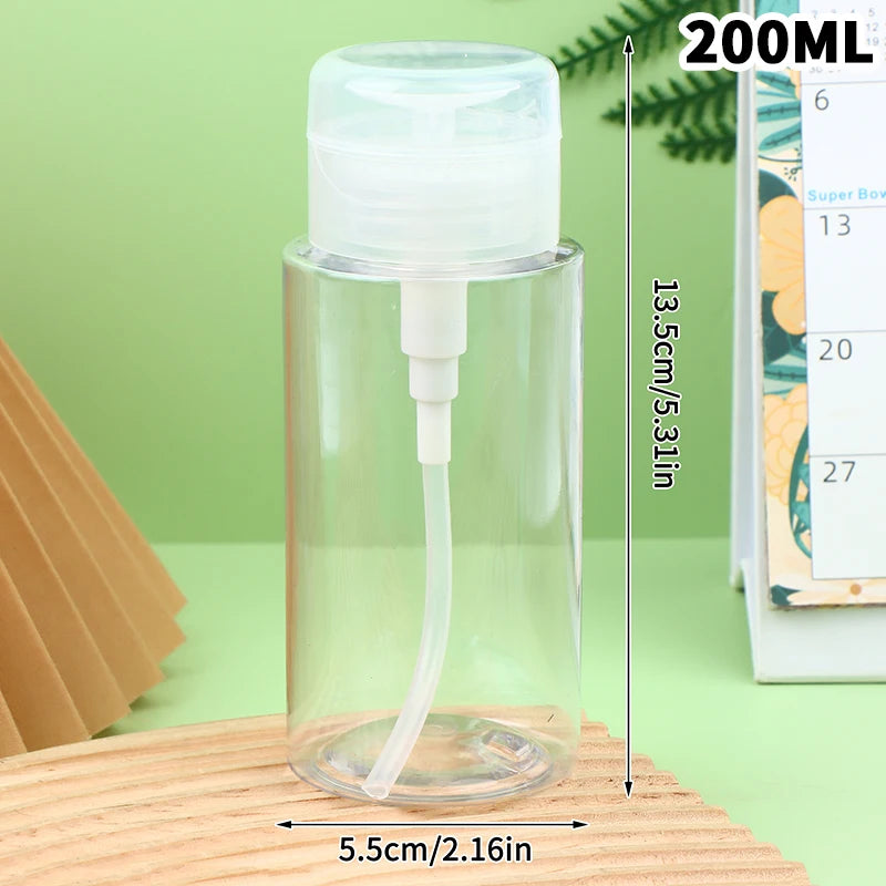 ♥100/150/200/300ml Empty Press Pump Bottle Dispenser Liquid Container Refillable Remover Cleaner Polish Makeup Manicure Tool