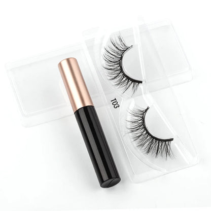 Hot 1/3Pairs Magnetic Eyelashes Soft False Lashes Repeated Use Mink Lashes Waterproof Liquid Eyeliner Tweezer Eyelash Makeup Set