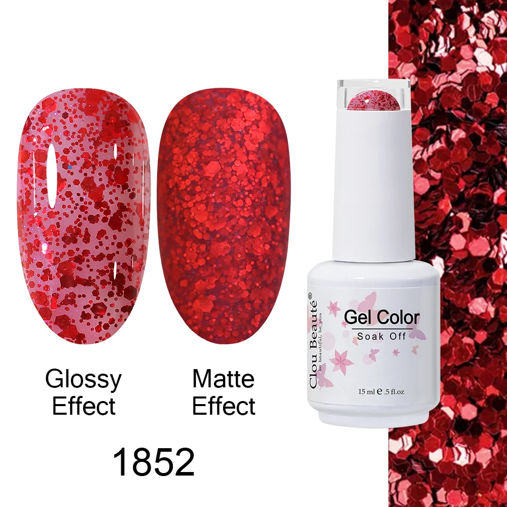 Clou Beaute 15ml Nail Gel Polish Warm Color Dark Red Brown Semi Permanent Nail Art Manicure Soak Off LED UV Varnishes Lacquer