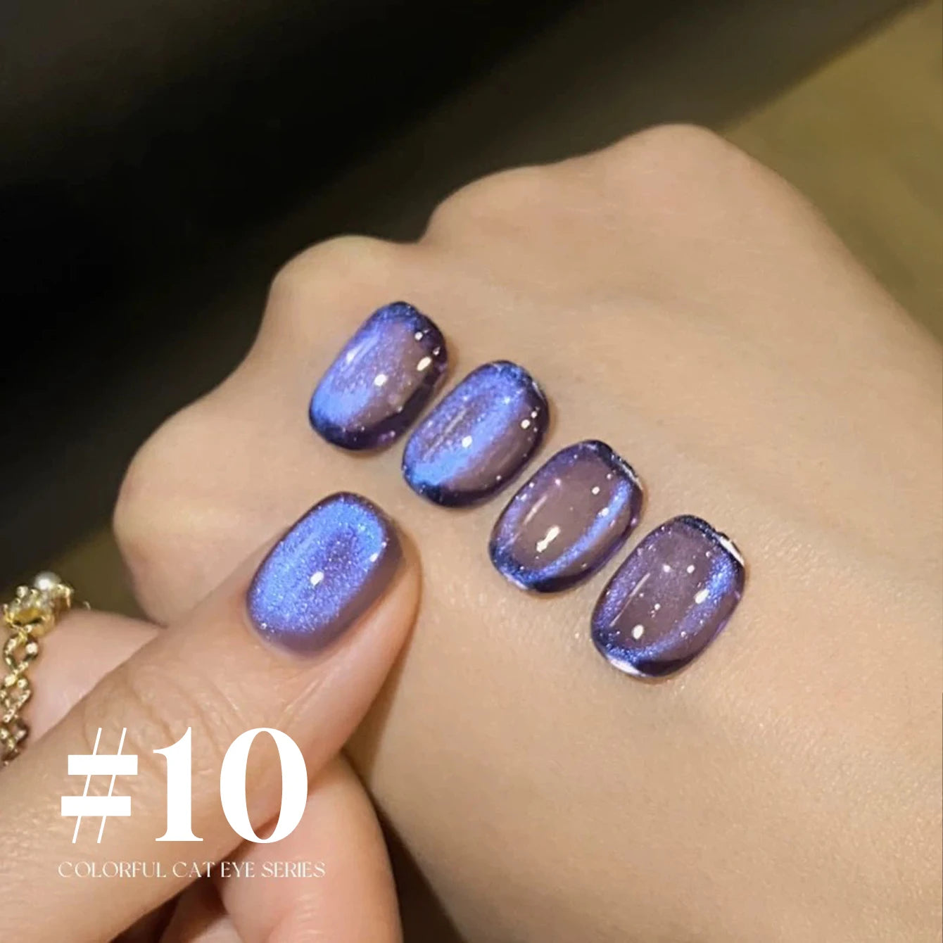 12ML 1-6PCS Blue Glass Bead Island Magnetic Moonlight Cat Eye Gel Nail Polish 2025 New Style Popular Gel Polish Nail Supplies