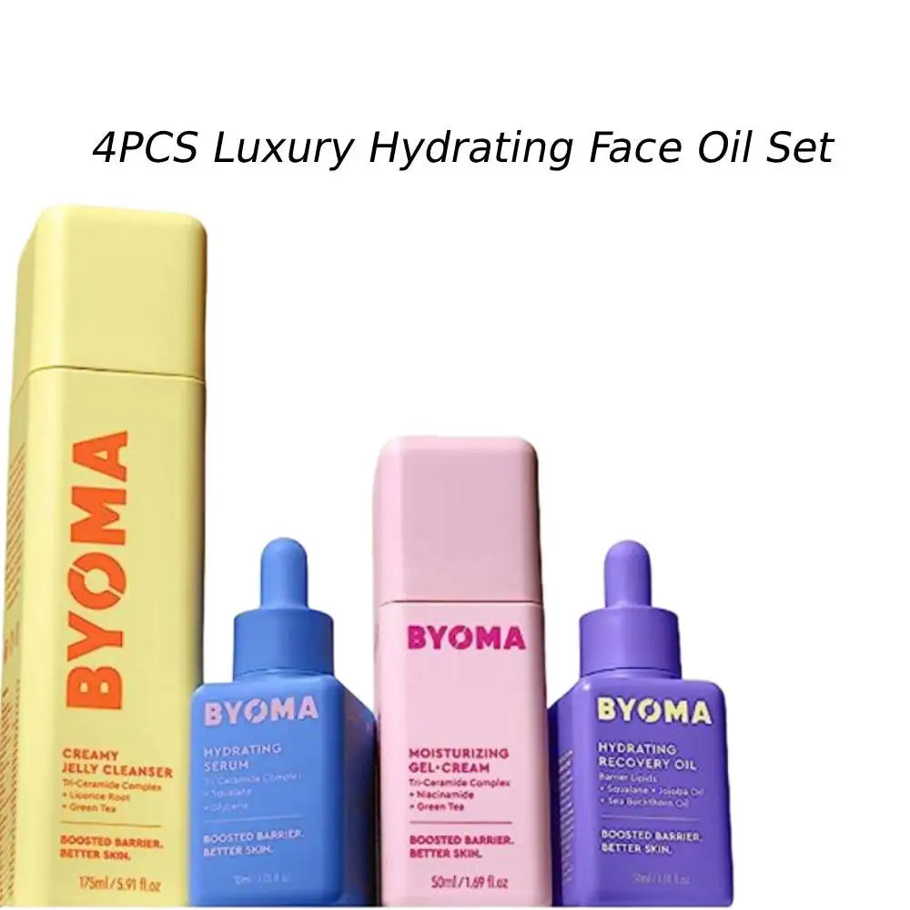 Luxury Hydrating Face Oil Set Squalane Jojoba Seabuckthorn Oil Blend Instant Radiant Glowy Skin Barrier Repair Nourishing Serum