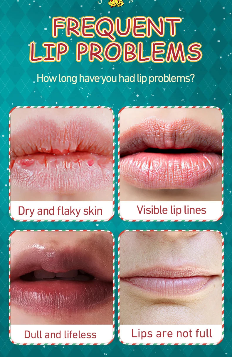 SADOER Christmas Moisturizing Lipstick Anti Cracking Hydrating Repair Nourishing Plump Lips Balm Plumper Skin Care