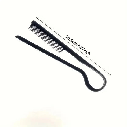V-Shape Curling Comb, Textured Finishing, Straightening Paddle, Professional Hair Styling Clip Tool
