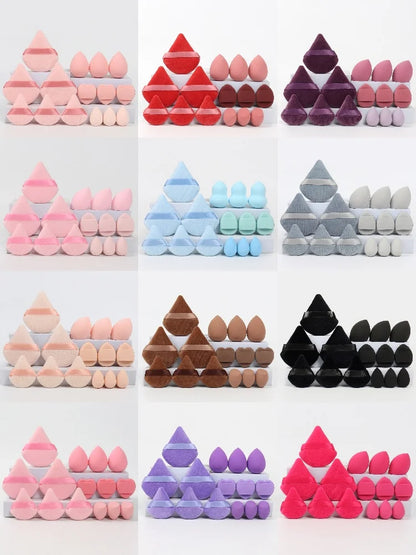 Multi Effect 15 Piece Set 3 Loose Powder Puffs&3 Mini Loose Powder Puffs&3 Medium-Sized Eggs&3 Mini Eggs&3 Air Cushions. Founda
