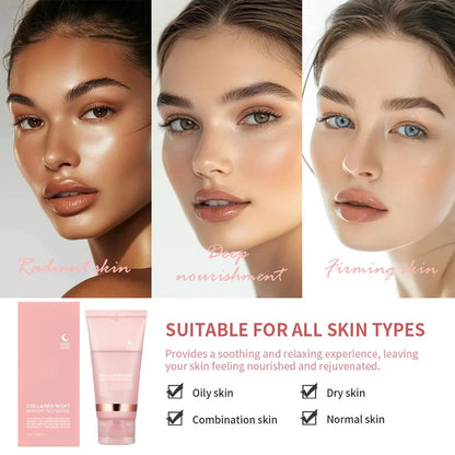 Collagen Facial Mask And Brush Set Rejuvenates Moisturizes Brightens Skin For Glowing Elasticity Korean Face Care Treatment