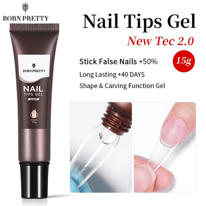 BORN PRETTY 15g Nail Tips Gel Nude Clear Transparent Nail Gel Soak Off UV LED Nail Art Gel Varnish Function Gel Nail Extension