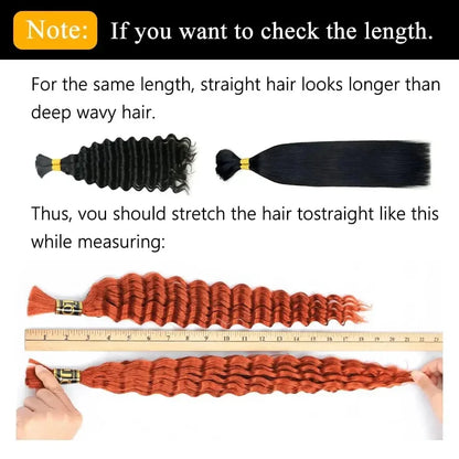 Bulk Human Hair for Braiding 22 24Inch Deep Wave Bulk Human Hair for Boho Braids No Weft 100% Curly Human Hair Bulk Crochet