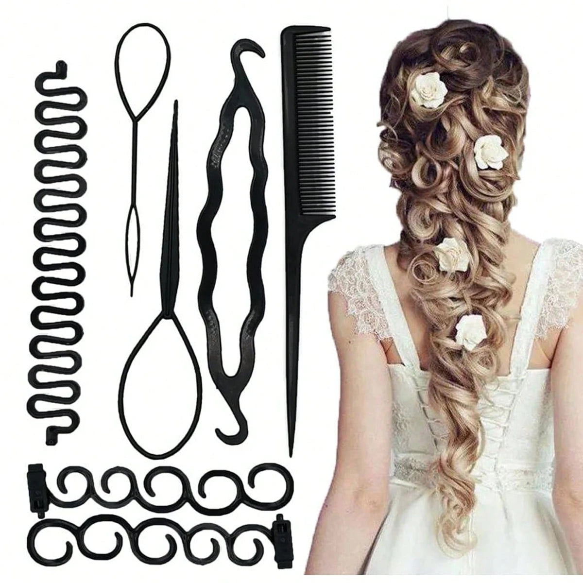 Centipede Braid Hair Tool Lazy Bun Maker Hair Accessories Kit French Braid Tools Hair Braiding Accessories for Women Hair Stylin