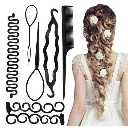 Centipede Braid Hair Tool Lazy Bun Maker Hair Accessories Kit French Braid Tools Hair Braiding Accessories for Women Hair Stylin