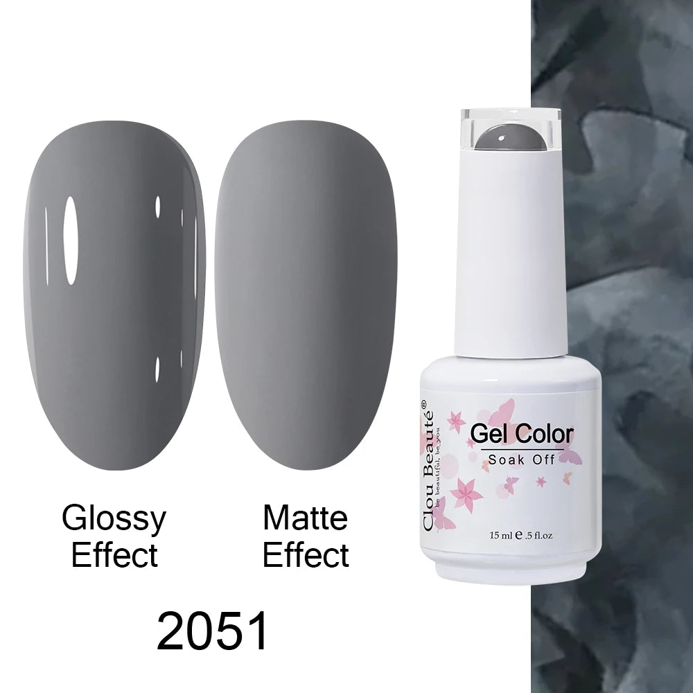 Clou Beaute 15ml Nail Gel Polish Warm Color Dark Red Brown Semi Permanent Nail Art Manicure Soak Off LED UV Varnishes Lacquer