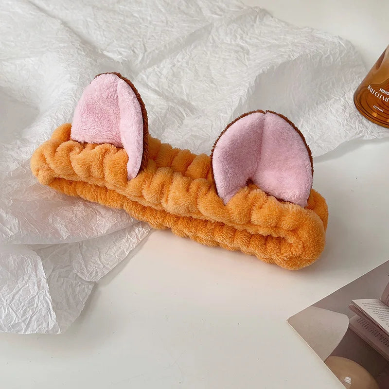 Hairband Cat Coral Plush Headband Cute Soft Hair Bow Headband Hairband Wash Hair accessories Elastic headband accessories