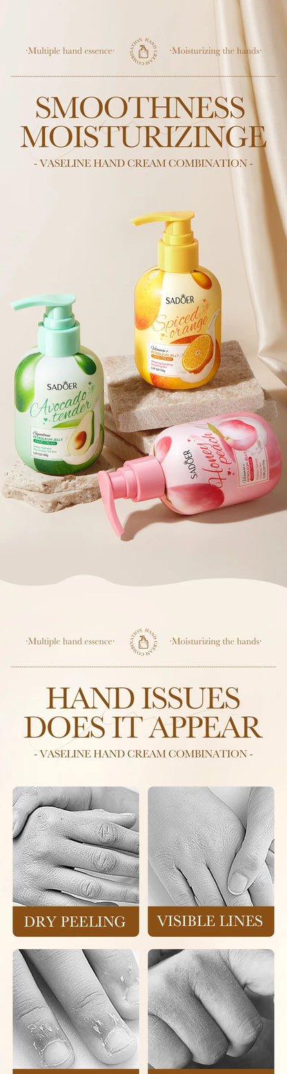 150g SADOER Fruits Hand Cream Moisturizing Whitening Anti Wrinkles Anti-Aging Hydrating Hands Skin Care Products