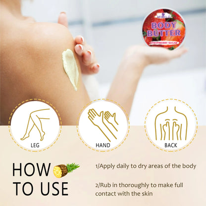 100g two bottles of body glaze - 8 flavors, daily nourishing and moisturizing - non-greasy, with storage bag