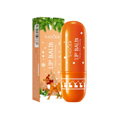 SADOER Christmas Moisturizing Lipstick Anti Cracking Hydrating Repair Nourishing Plump Lips Balm Plumper Skin Care