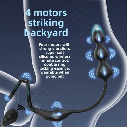 Anal plug prostate massage wireless remote control vibration charging movement soft silicone silent wear single men out