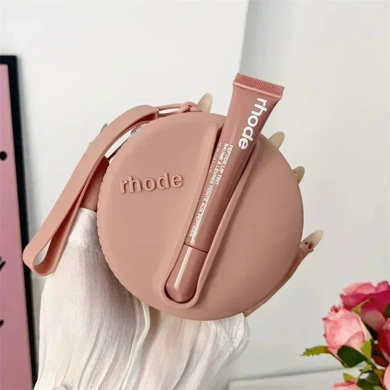 Rhod Lemontini Yellow Makeup Bag for Women Portable Travel Small Cosmetic Bags Zipper Toiletry Bag Pouch Lipsitck Storage Bags