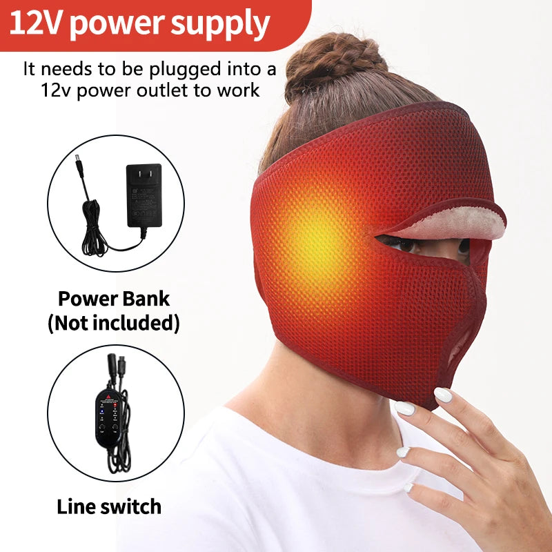 Electric Face Mask Heating Pad  Heat with 3 Temp Settings Headache Mask Sinus Pressure Relief Migraine Tension Headache Relief