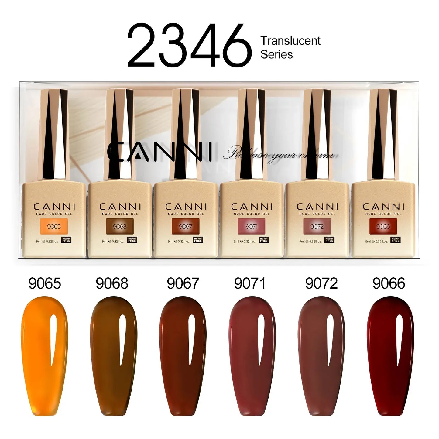 9ml CANNI TPO FREE HEMA FREE Ultra Consistency Nail Gel Polish Set Round Brush Semi Permanent Soak Off UV LED Gel Nail Kit