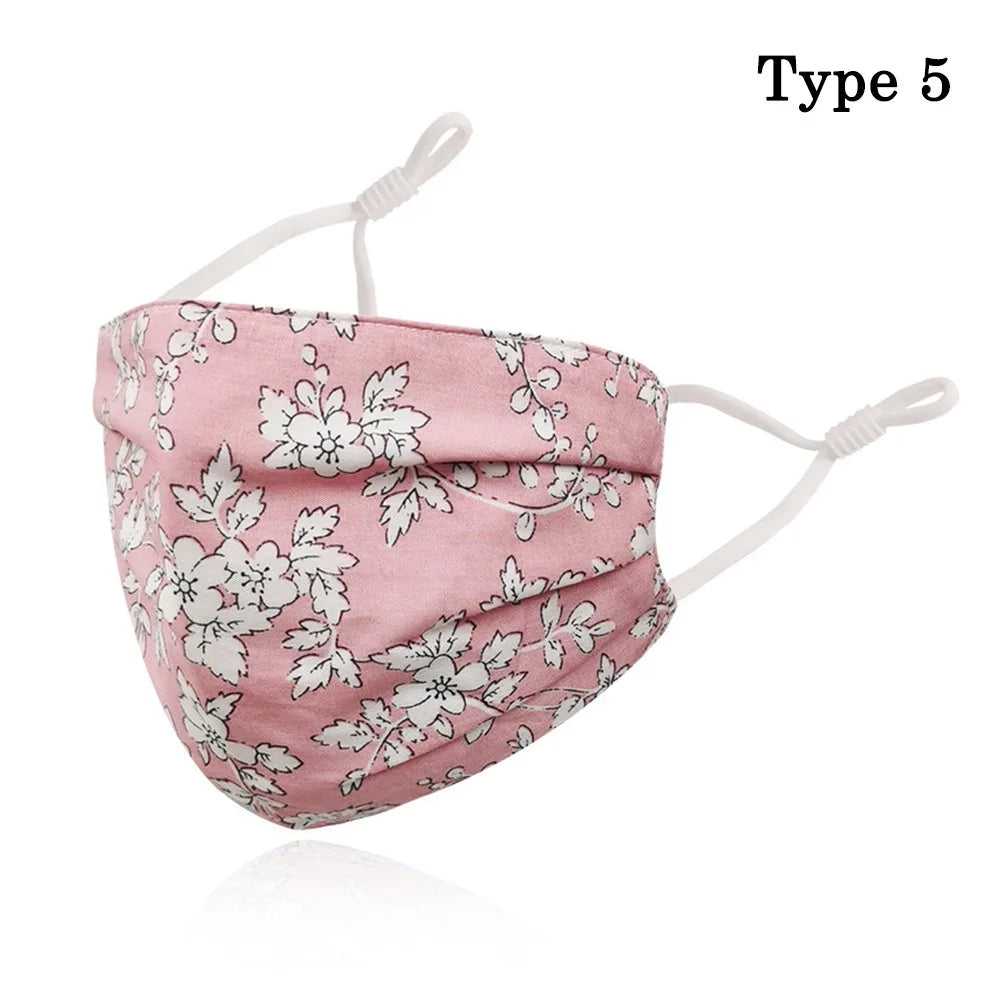 Breathable Cotton Printing Mask Fashion Washable Anti-UV Riding Face Mask Skin-Friendly Anti Dust Sunscreen Mask Outdoor Sports