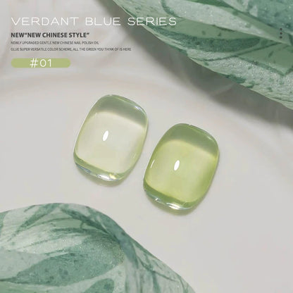 10ML 1-21PCS 2025 Autumn New Emerald Green Magnet Cat's Eye Gel Nail Polish Green Whitening Glass Bead Cat Eye Nail Polish