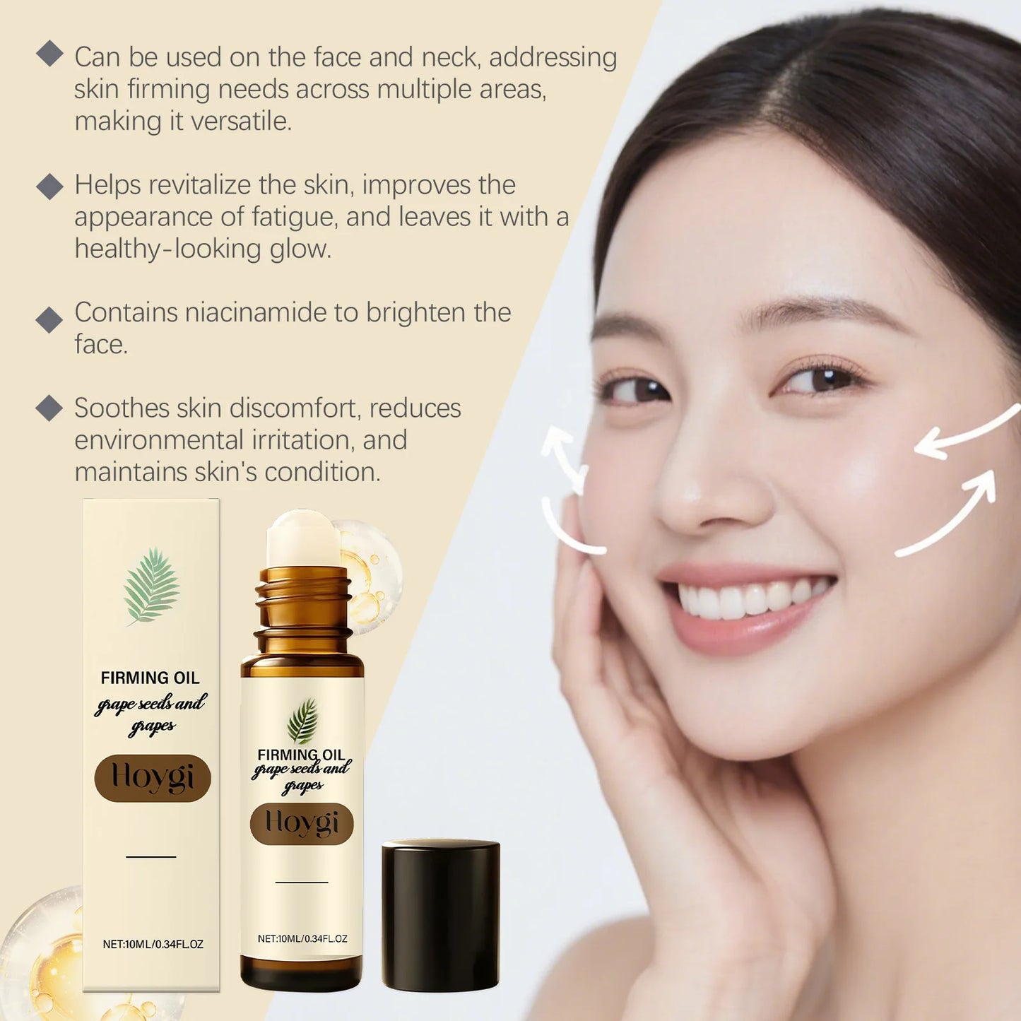 10ml Green Tea Extract and Niacinamide Face Serum Oil Deep Hydration Smooth Texture Anti Roughness Daily Skincare Holiday Gift
