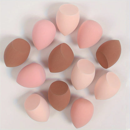 12 pieces latex free hydrophilic polyurethane beauty sponge set multi-color makeup mixing sponge, suitable for liquid and cream