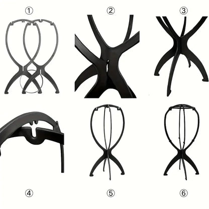 1PCS Folding Wig Stand Holder Plastic Adjustable Portable Hat Display Stand Durable Mannequin Dummy Head Plastic