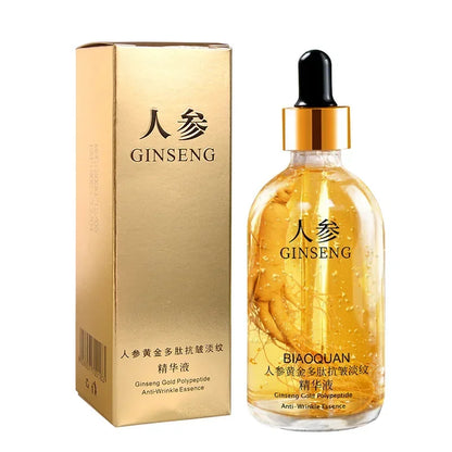 a100ml Gold Ginseng Face Essence Polypeptide Anti-wrinkle Lightning Moisturizing Niacinamide Facial Serum for Skin Care Products