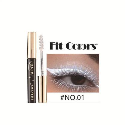 Colored Mascara Waterproof Blue White Black Purple Lengthen Eyelashes 4D Silk Fiber Eyelash Extension Eyes Makeup for Party Use