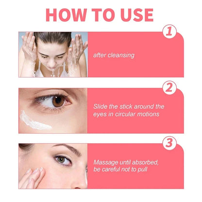 Snail Eye Cream Stick Collagen Fade Fine Lines Wrinkle Lightening Dark Circles Firming Eye Bags Puffiness Moisturizing Eye Cream