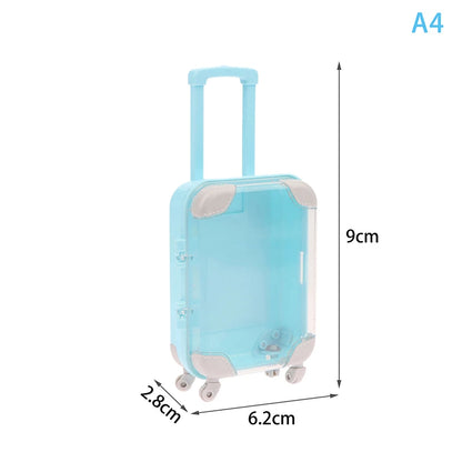 1Pc Simulation Mini Trolley Cases False Eyelashes Makeup Carrying Suitcase ABS Small Toiletry Box Women Travel Gift Box