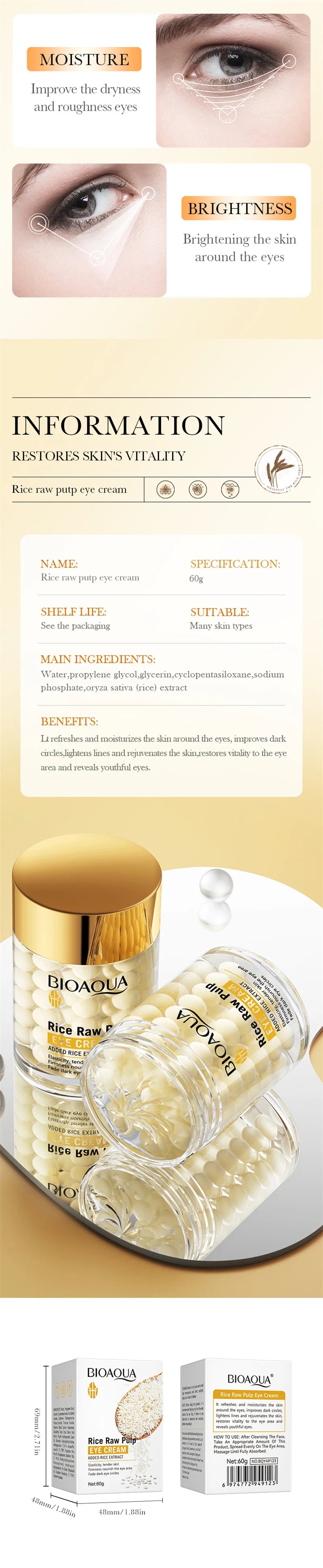 Instant Eye Bag Removal Cream Collagen Anti-Wrinkle Fade Fine Lines Firming Skin Anti Dark Circle Puffiness Brighten Eye Care