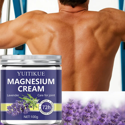 YUITIKUE Magnesium & Lavender Cream 100g - 72-hour Moisturizing Joint Care, Fast Absorbing, Non-Greasy, Suitable for Athletes