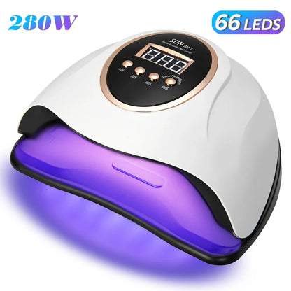 DianaBeauty UV LED Nail Lamp 66 LEDs 280W Nail Dryer for Gel Polish Curing with Automatic Sensor 4 Timer Setting Nail Art Tools