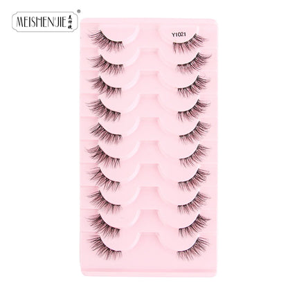 3/10 Pairs Half Lashes Cat Eyelashes Natural Long Handmade 3D Mink Lashes Makeup Tool Reusable Fake Eyelash maquillaje Faux Cils