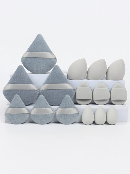 Multi Effect 15 Piece Set 3 Loose Powder Puffs&3 Mini Loose Powder Puffs&3 Medium-Sized Eggs&3 Mini Eggs&3 Air Cushions. Founda