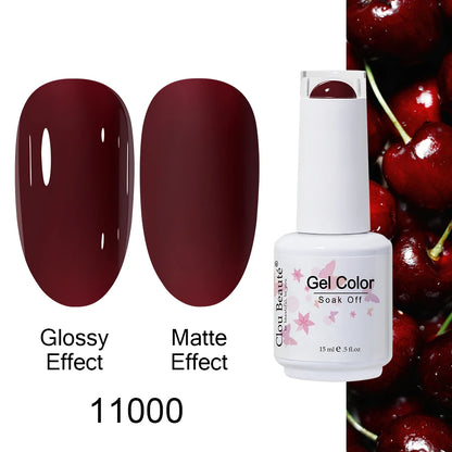 Clou Beaute 15ml Nail Gel Polish Warm Color Dark Red Brown Semi Permanent Nail Art Manicure Soak Off LED UV Varnishes Lacquer