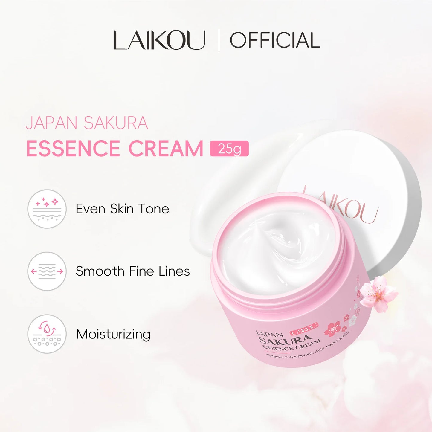 LAIKOU Sakura Hydrating Cream Moisturizer Whitening Nourishing Oil Control Moisturizing & Repairing Deep Hydration Rich Cream