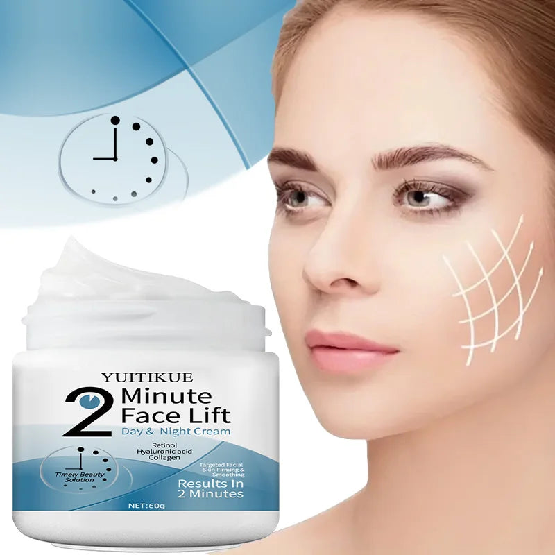 YUITIKUE Minute Face Lift Cream with Retinol & Hyaluronic Acid - Firms, Lifts & Evens Skin Tone, Day & Night, 100g