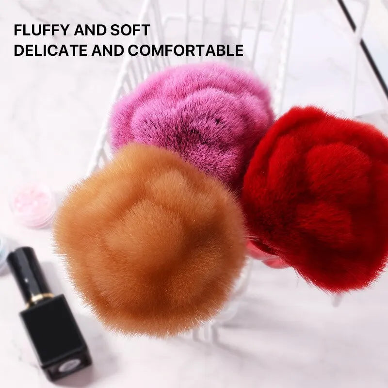 Rose-shaped Manicure With Nail Brush Art Brush Nail Accessories Tool Popular Round Makeup Polishing Dust Removal Brush