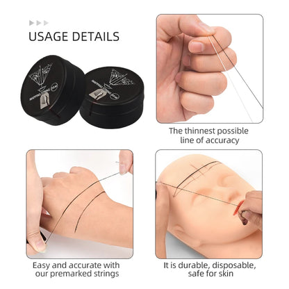 1PCS 20M White Microblading Mapping Elastic String Pre-Inked Thread Line Permanent Makeup Tattoo Supplies Tools Eyebrows Tool