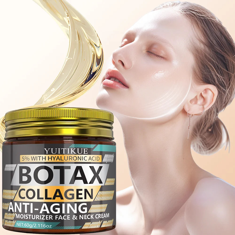 BOTAX Collagen 5% Hyaluronic Acid Cream - Anti-Aging Face & Neck Moisturizer, Day & Night, 60g