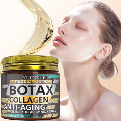 BOTAX Collagen 5% Hyaluronic Acid Cream - Anti-Aging Face & Neck Moisturizer, Day & Night, 60g