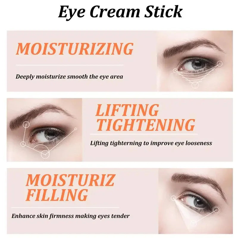 Snail Eye Cream Stick Collagen Fade Fine Lines Wrinkle Lightening Dark Circles Firming Eye Bags Puffiness Moisturizing Eye Cream