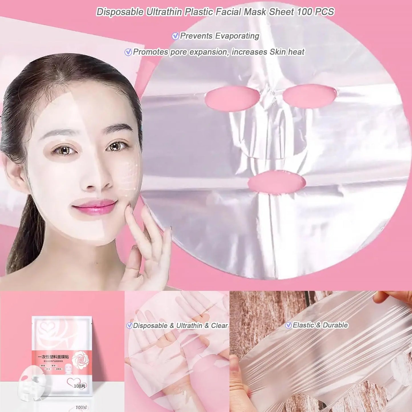 100pcs Unscented Facial Mask - Hydrating, Moisture-Paper Sheets Retentive, Disposable DIY Film Wrap for Skin Care, Softening