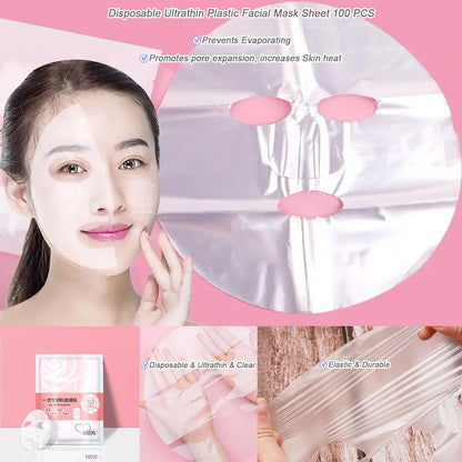 100pcs Unscented Facial Mask - Hydrating, Moisture-Paper Sheets Retentive, Disposable DIY Film Wrap for Skin Care, Softening