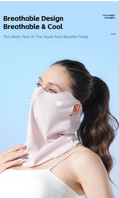 WEST BIKING Mask Breathable Sunscreen Face Veil Ice Silk Face Mask Sun Protection Neckline Face Cover Summer Cycling Hiking
