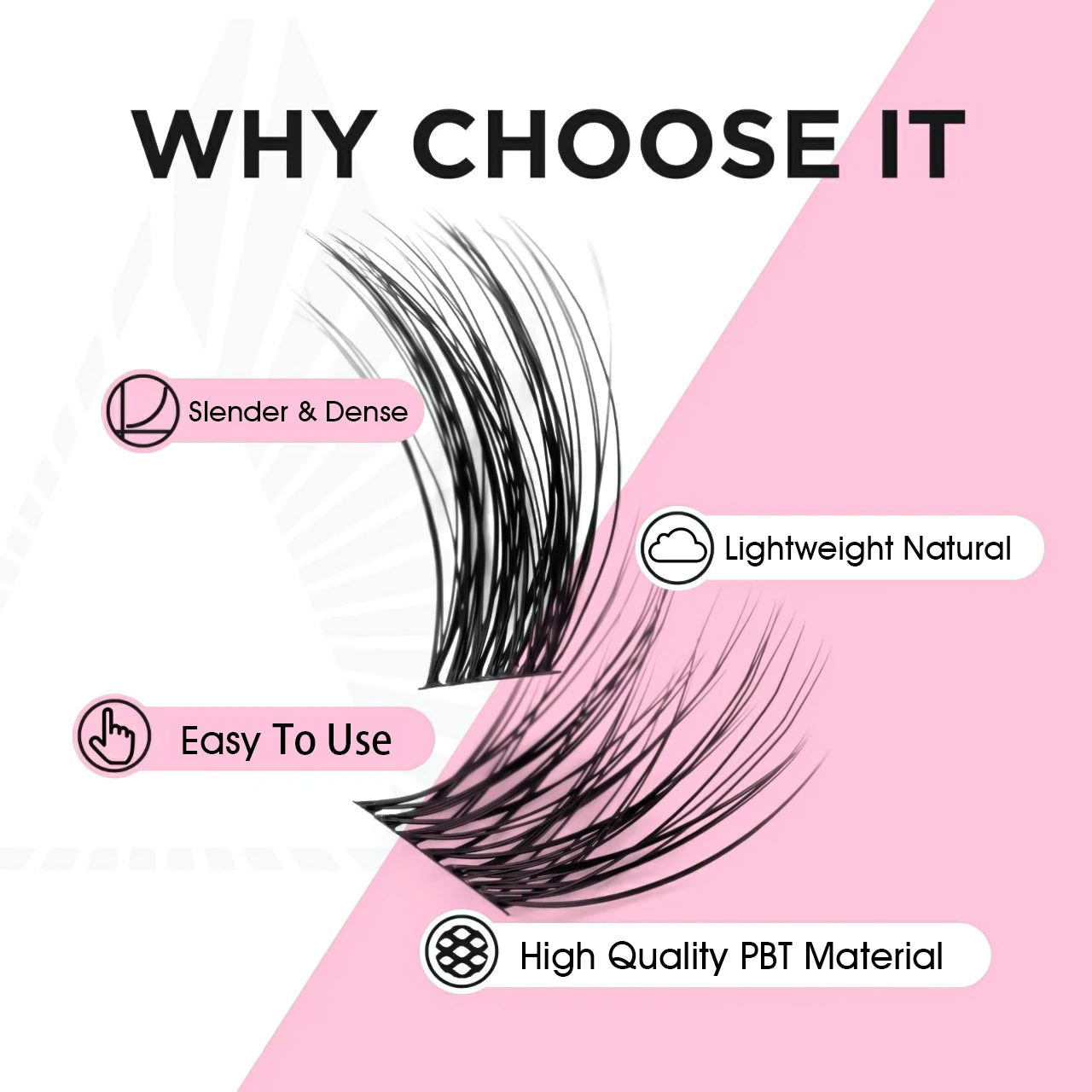YUANZHIJIE 0.07 C/D DIY single lash Extension Clusters False Eyelash Precut Segmented Bundles Soft Natural Manga Make-up