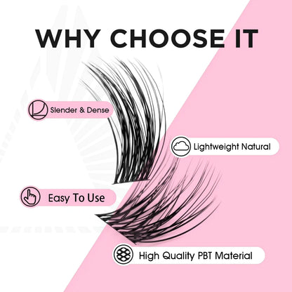 YUANZHIJIE 0.07 C/D DIY single lash Extension Clusters False Eyelash Precut Segmented Bundles Soft Natural Manga Make-up